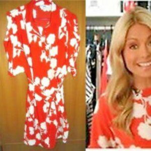 $398 NEW WITHOUT TAGS DIANE VON FURSTENBERG KARIN HALO BUD SILK SHIRT DRESS - 6